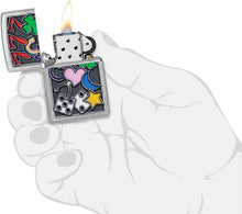 Load image into Gallery viewer, Zippo Lighter - Custom Message Engrave Good Luck Symbols - Street Chrome 48682