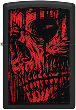 Load image into Gallery viewer, Zippo Red Skull Design Black Matte Pocket Lighter