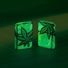 Load image into Gallery viewer, Zippo Lighter - Custom Engraved with Your Message for Glowing Leaves Design 540 Color Glow in The Dark Pocket Lighter 46253