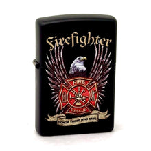 Load image into Gallery viewer, Zippo Lighter- Firefighter Eagles Shield Fireman Black Matte Lighter #Z5178