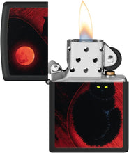 Load image into Gallery viewer, Zippo Black Cat Design Black Matte Pocket Lighter