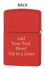 Load image into Gallery viewer, Zippo Lighter- Personalized Engrave Turkey Flag Red Matte Z5442