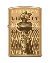 Load image into Gallery viewer, Zippo Lighter-Statue of Liberty Torch Brushed Brass Windproof Lighter #Z5508