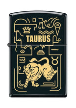 Load image into Gallery viewer, Zippo Lighter- Personalized Message Engrave for Taurus Zodiac Black Matte #Z5308
