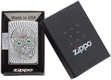 Load image into Gallery viewer, Zippo Armor Sugar Skull Design High Polish Chrome Emblem Attached Pocket Lighter