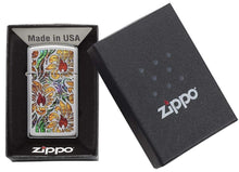Load image into Gallery viewer, Zippo Lighter - Personalized Customize Message Engrave on Slim Size Windproof Lighter (Floral Fusion #29702)