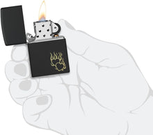 Load image into Gallery viewer, Zippo Lighter - Customized Message Hearts Fire, Engraved - Black Matte 46004