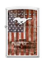 Load image into Gallery viewer, Zippo Lighter- Ford Mustang USA Flag White Matte Windproof Lighter #Z5198