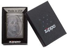 Load image into Gallery viewer, Zippo Lighter - Personalized Customize Message Engrave on Backside for Ben Franklin Dollar Bill #49025