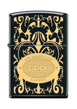 Load image into Gallery viewer, Zippo Lighter- Filigree American Classic Logo Black Matte Windproof Lighter #Z5286