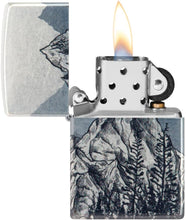 Load image into Gallery viewer, Zippo - Customized Message on Mountain Sketch 540 Tumbled Chrome Pocket 46280