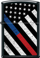 Load image into Gallery viewer, Zippo Lighter - Blue Red USA Flag Patriotic Black Matte Z1097