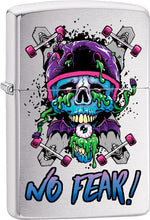 Load image into Gallery viewer, Zippo Lighter - Personalized Message Engraved on Backside No Fear Skateboard Skull Windproof Lighter