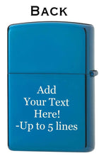 Load image into Gallery viewer, Zippo Lighter - Customized Message on Mystic Aura Fairy - High Polish Blue 48985