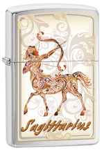 Load image into Gallery viewer, Zippo Lighter - Personalized Custom Message Engraved Windproof Astrological Sign Zodiac Lighter Brushed Chrome