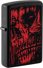 Load image into Gallery viewer, Zippo Red Skull Design Black Matte Pocket Lighter