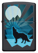 Load image into Gallery viewer, Zippo Lighter- Personalized Engrave Wolf Lighter Black and Blue 29864