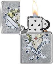 Load image into Gallery viewer, Zippo Sailor Girl Tattoo Design Street Chrome Pocket Lighter