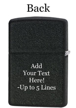 Load image into Gallery viewer, Zippo Lighter - Customized Message on Classic Black Crackle Logo Pocket 236ZL