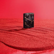 Load image into Gallery viewer, Zippo Lighter - Custom Engraved with Your Message for Fusion Marble Design 540 Tumbled Chrome Pocket Lighter 46255