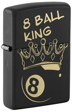 Load image into Gallery viewer, Zippo Lighter - Custom Engraved with Your Message - Billiards Champion Design, Engraved - Black Matte 46291