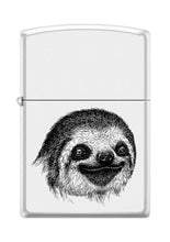 Load image into Gallery viewer, Zippo Lighter- Personalized Message for Sloth Face Cute White Matte #Z5248