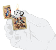 Load image into Gallery viewer, Zippo - Customized Message on for Guy Harvey Pirate Skull and Treasure Map 48966