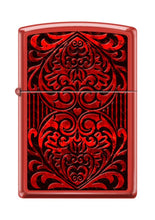 Load image into Gallery viewer, Zippo Lighter-Personalized Engrave for Double Hearts Pattern Red Red Matte Z5070