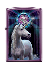 Load image into Gallery viewer, Zippo Lighter- Unicorns Horses High Polish Purple Windproof Lighter #Z5031