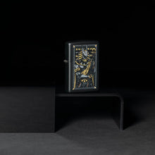 Load image into Gallery viewer, Zippo Lighter - Customized Message on Anubis Black Matte Pocket Lighter 46245