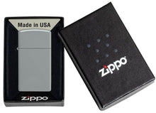 Load image into Gallery viewer, Zippo Lighter - Personalized Customize Message Engrave on Slim Size Windproof Lighter (Flat Grey #49527)