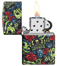 Load image into Gallery viewer, Zippo Lighter - Personalized Customize Message Engrave on Backside for Skull Crown Design #49696