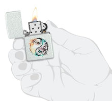Load image into Gallery viewer, Zippo Lighter - Custom Engraved with Your Message for Floral Yin and Yang Design Glacier Pocket Lighter 46249