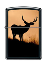 Load image into Gallery viewer, Zippo Lighter- Personalized Message Engrave for Mule Deer Buck Black Matte Z5108