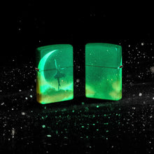 Load image into Gallery viewer, Zippo Lighter - Personalized Custom Message Engraved on Backside for Ballerina with Moon 540 Color Glow-in-The Dark Green Windproof Pocket Lighter 48781