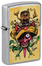 Load image into Gallery viewer, Zippo Lighter-Personalized Custom Message Engraved on Backside Bull Chief Indian Longhorn and Feathers Windproof Lighter (Sean Dietrich Devil Bull #48631)