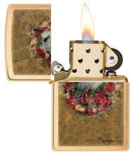 Load image into Gallery viewer, Zippo Lighter - Personalized Custom Message Engraved on Back for Spazuk Art Works Windproof Zippo Lighter (Spazuk Bird and Roses 48329)