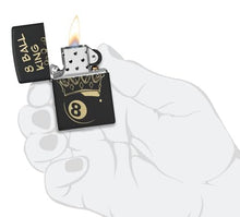 Load image into Gallery viewer, Zippo Lighter - Custom Engraved with Your Message - Billiards Champion Design, Engraved - Black Matte 46291