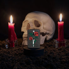 Load image into Gallery viewer, Zippo Lighter- Personalized Blossoms Flower Power Rose and Dagger Tattoo 49778