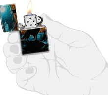 Load image into Gallery viewer, Zippo - Customized Message on Moonlight Wolf 540 Tumbled Chrome Pocket 46252