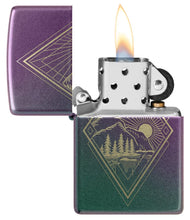 Load image into Gallery viewer, Zippo Lighter - Personalized Customize Message Engrave on Backside Outdoor Wild Nature Mountain Moon Scene Lighter Mountain Scene 48382