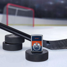 Load image into Gallery viewer, Zippo Lighter - Personalized Customize Message Engrave on Backside for Edmonton Oilers NHL Team 48039