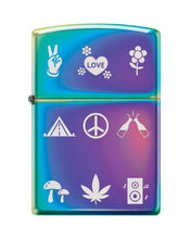 Load image into Gallery viewer, Zippo Lighter- Message Saying Funny Text Windproof Lighter (Hippie Symbols #Z6032)