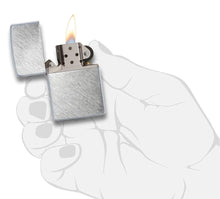 Load image into Gallery viewer, Zippo Lighter - Personalized Custom Message Engrave Chrome Windproof Lighter Brushed Herringbone Sweep 24648