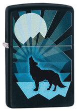 Load image into Gallery viewer, Zippo Lighter- Personalized Engrave Wolf Lighter Black and Blue 29864