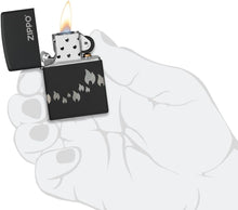 Load image into Gallery viewer, Zippo Lighter - Customized Message Zippo Flames, Laser 360 - Black Matte 48980