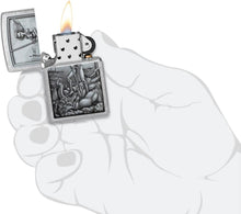 Load image into Gallery viewer, Zippo Medieval Woman Warrior Street Chrome Pocket Lighter