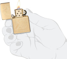 Load image into Gallery viewer, Zippo Lighter - Customized Message Brass High Polish Brass Pocket Lighter 46568