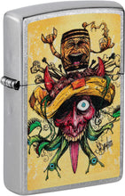 Load image into Gallery viewer, Zippo Sean Dietrich Devil Bull Design Street Chrome Pocket Lighter