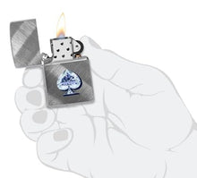 Load image into Gallery viewer, Zippo Lighter - Custom Engraved with Your Message - Gleaming Spade Design - Diagonal Weave 46472